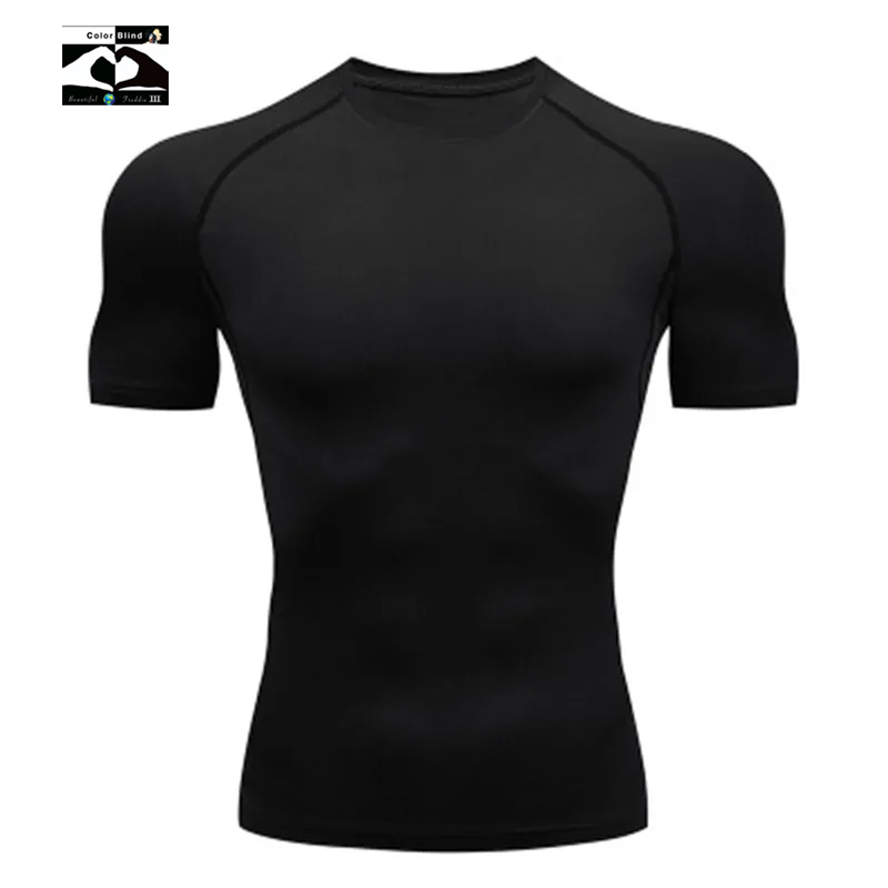 Men’s T Shirt Outdoor Training Fitness Gym Jogging Running Sweatshirt Bat/-Man Compression Shirts Tight Elastic Breathable