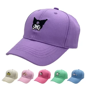 hello-kitty-sanrio-kuromi-snapback-cap-cinnamoroll-cotton-baseball-cap-for-child-hip-hop-dad-hat-trucker-mesh-hat-dropshipping
