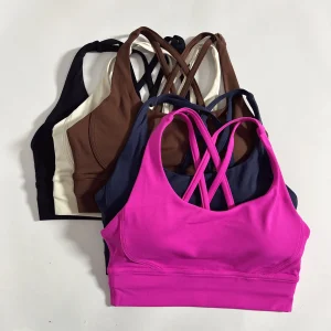 solid-color-soft-cross-back-women-fitness-bra-tights-yoga-vest-high-strength-shockproof-gym-sports-top-push-up-with-chest-pad