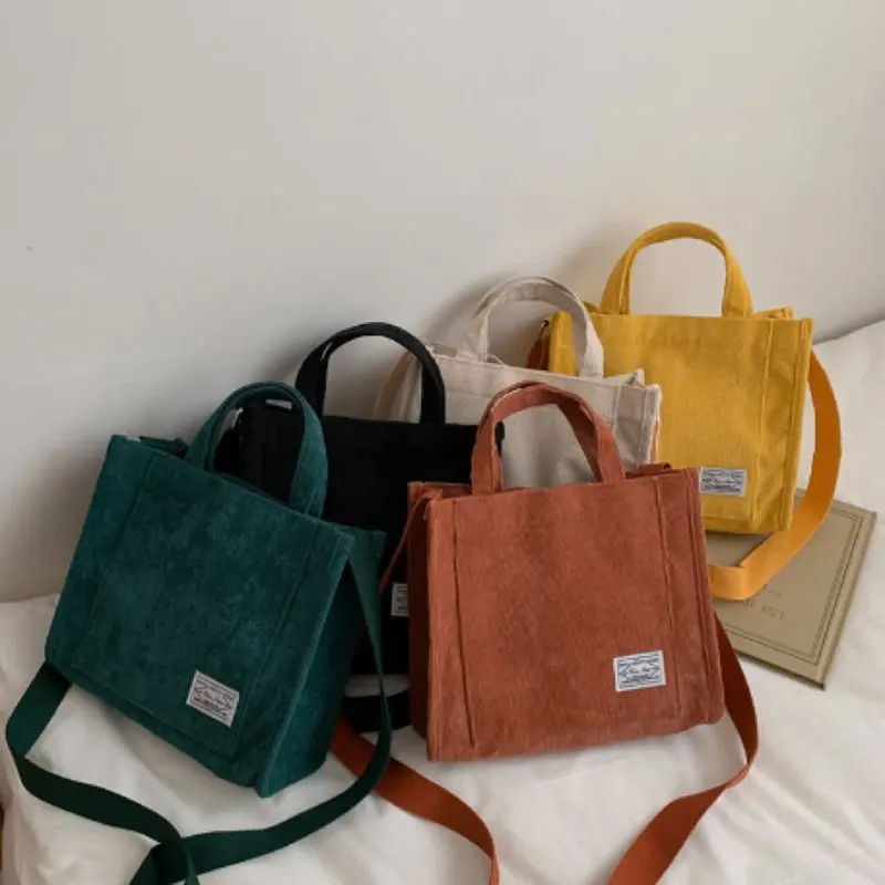 Women’s Bag Corduroy New Small Square Bag Trendy Handbag Single Shoulder Diagonal Bag