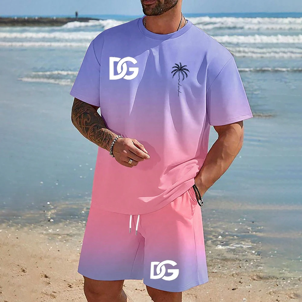 Men’s T-shirt Set Sports Quick-drying Short-sleeved Set Breathable Large-size Set Crew Neck New Fashion Set Clothes for Men