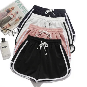women-yoga-shorts-summer-outer-wear-mid-waist-casual-loose-straight-pants-lady-stylish-thin-breathable-wide-leg-gym-short-pants