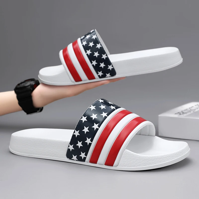 Plus Size Men Indoor Home Slippers Male Soft Comfortable Bath Slipper Men’s EVA Flat Thick Platform Outdoor Beach Sandals Summer