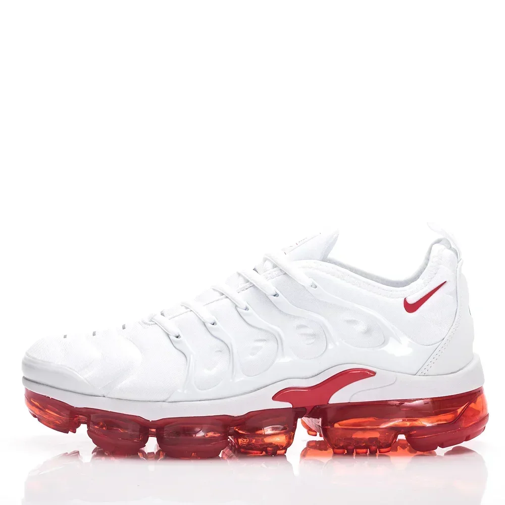 Nike Air Vapormax Plus TN Men and Women Running Shoes Anti-Slip Shock-Absorbant Air Cushion Nike Unisex Sneakers White Red