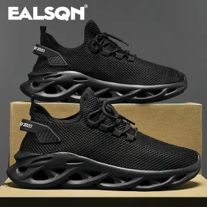 men-sports-running-black-jogging-shoes-casual-sneakers-brown-outdoor-breathable-mesh-women-light-shock-absorption-black-tennis