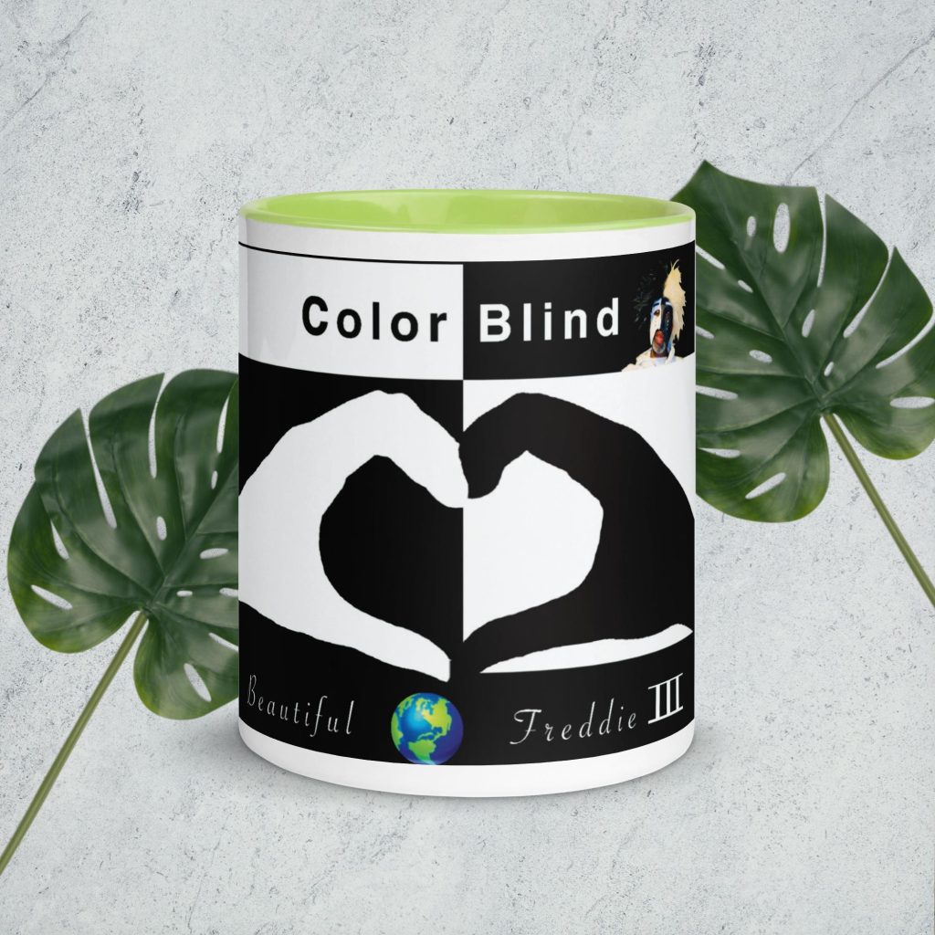 white ceramic mug with color inside green 11 oz front 682b62b7decea