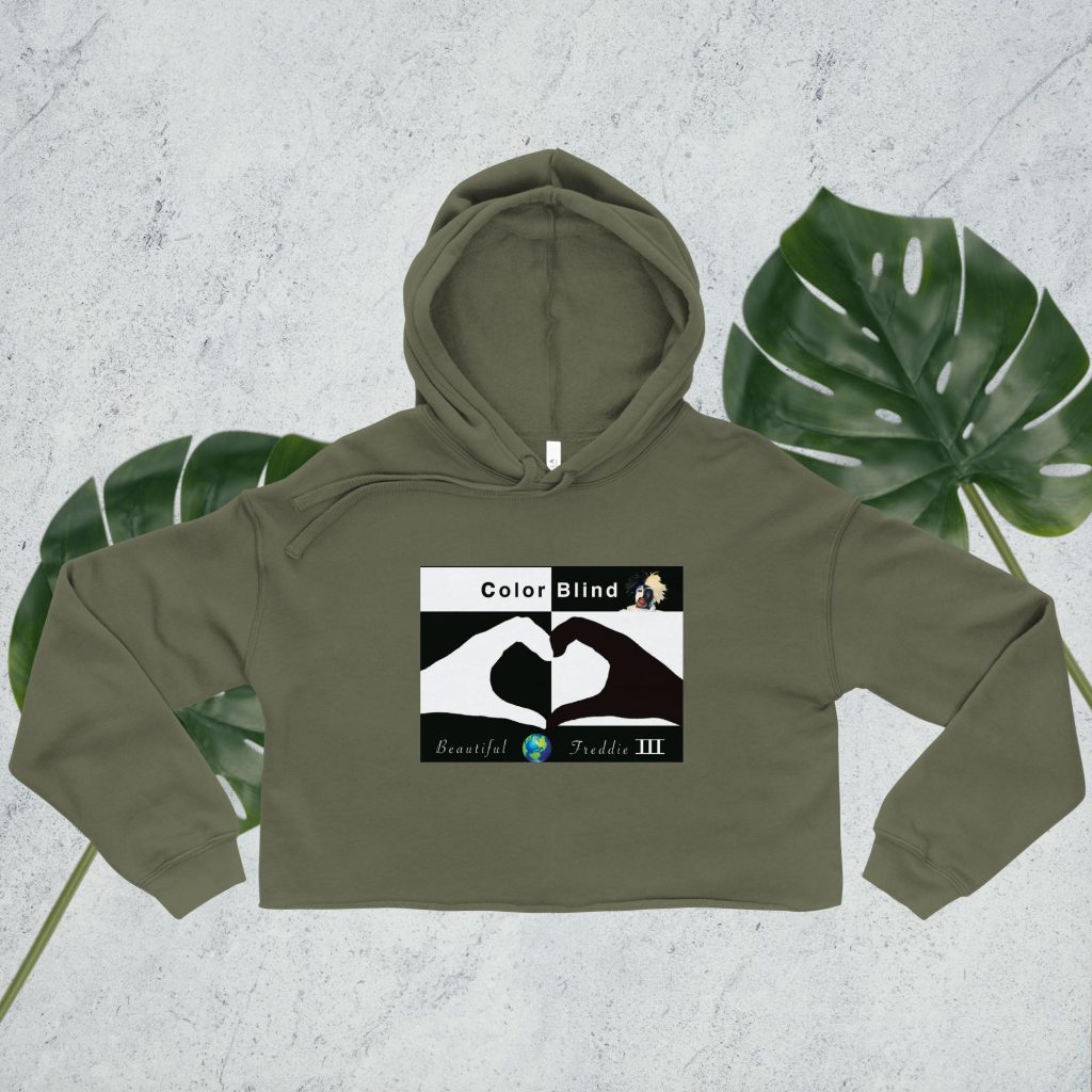womens cropped hoodie military green front 682b7550b7fde