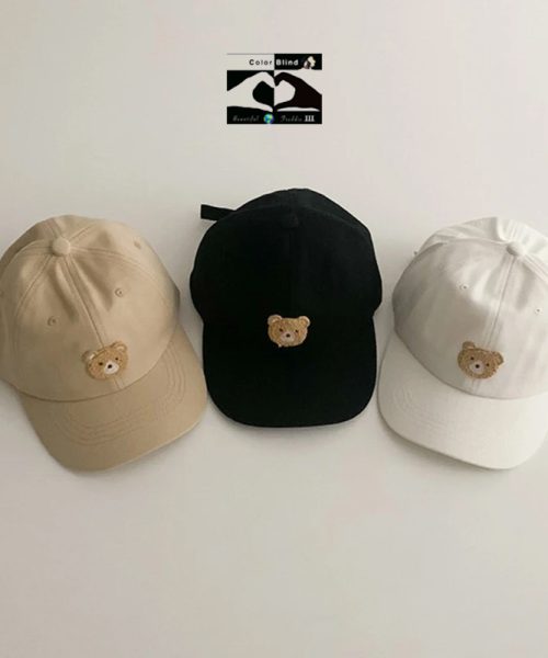 Korean Cartoon Bear Kids Baseball Cap Summer Baby Boy Girl Sun Hat Toddler Children Adjustable Visor Caps