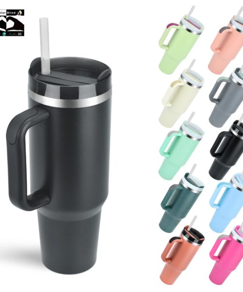 40oz 1200ML High Quality Insulated Tumbler with Handle Straw Double Wall Thermal Iced Travel Cup Coffee Cup Perfect Gift