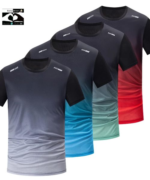 41 Pack Mens Gradient Quick drying Sportswear Teenagers Leisure Joker Short sleeved Multi size Mixed color Running Fitness T s