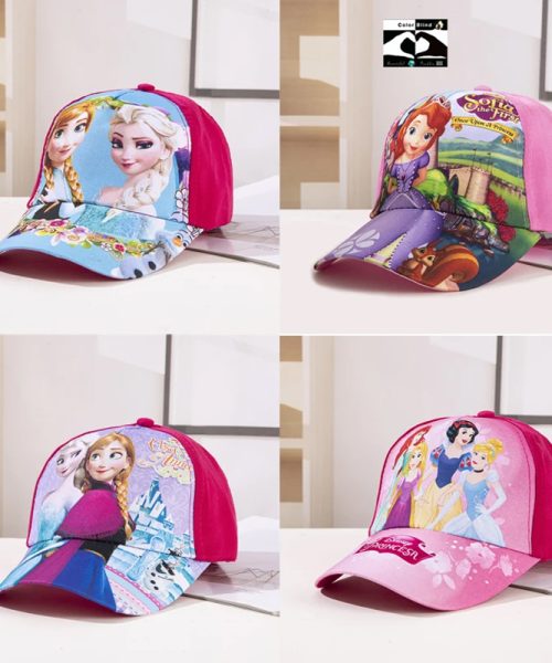 Disney Anime Frozen Baseball Cap Elsa Anna Baseball Cap Frozen Princess Girl Hat Mickey Minnie Mouse Outdoor Caps Sun Protection