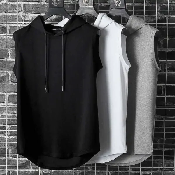 Solid Color 2023 Brand New Men’s Tank Tops Vest Sleeveless Tees For Male Hooded Man Vests Tops Hip Hop Men Tank Top T shirt
