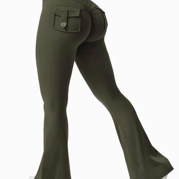 2024 Newest Women Wide Leg High Stretch Yoga Leggings Naked Feeling Compression Fitness Workwear with pockets Yoga Pant ﻿