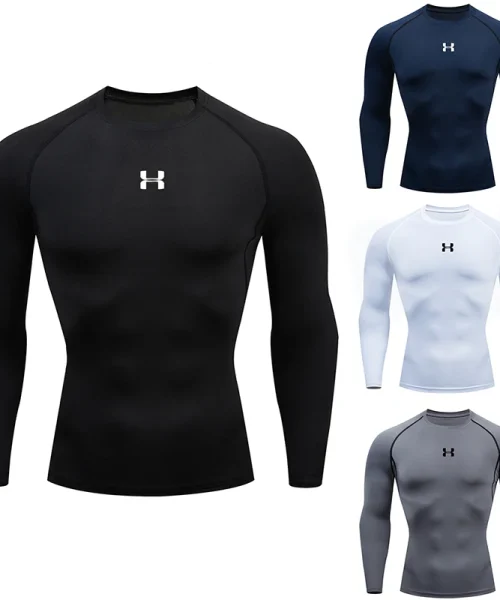 Men Running Compression T-shirt Long sleeves Sport Tees Gym Fitness Sweatshirt Male Jogging Tracksuit Homme Athletic Shirt Tops