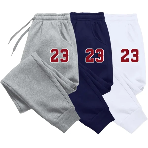 Men’s Luxury Print Fleece Sweatpants Warm Jogging Pants Multiple PacksMale Outdoor Trousers Straight Trouse New Autumn Winter