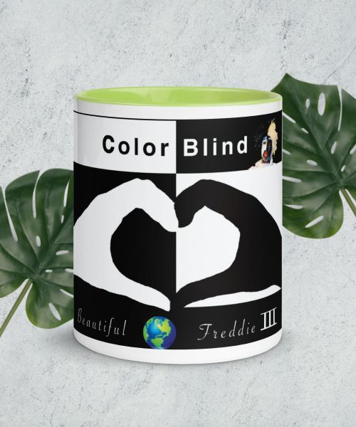 white ceramic mug with color inside green 11 oz front 682b62b7decea